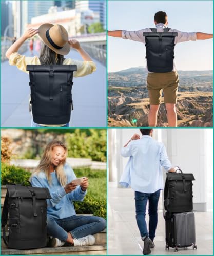 Rolltop Rucksack Wasserdichter 27L Fahrradrucksack 15.6" Laptop Rucksack – Ansicht 7