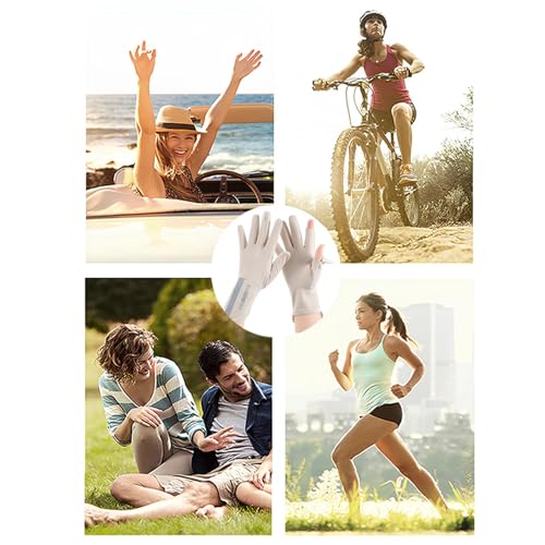 قفازات واقية من الشمس للنساء - مزودة بعامل حماية من الأشعة فوق البنفسجية 50+، قفازات قيادة سريعة الجفاف ومضادة للانزلاق (لون بيج 2)