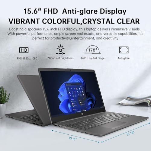 Image of HP G9 Business Laptop, 15.6 inch Full HD Display, Intel Core i3-1315U, 8GB RAM, 128GB SSD, Intel UHD Graphics, Wi-Fi 6, Ethernet Port RJ-45, SD Card Reader, HD Camera, Windows 11 Pro, WOWPC Recovery USB