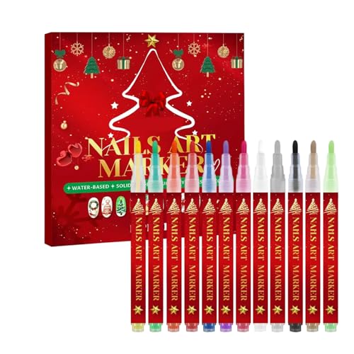 Rotuladores De Uñas - 12 Colores Herramienta De Manicura Secado Rápido | 0,3 Mm Marcadores Para Pintar Uñas | Para Niñas Arte Diseño Y Garabatos Salón Hogar Práctica