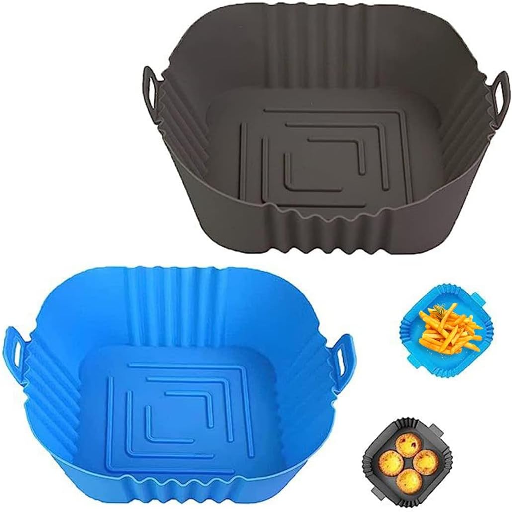 2pcs Silicone Air Fryer Liners, 7.8inch Reusable Air Fryer Silicone Liner Air Fryer Accessories Replacement of Disposable Parchment Paper Liner