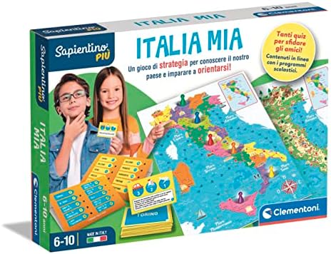 Clementoni- Sapientino più-Italia Mia-Gioco Educativo Geografia Bambini 6 Anni, Percorso A Quiz (Versione in Italiano) -Made in Italy, Multicolore, 16417