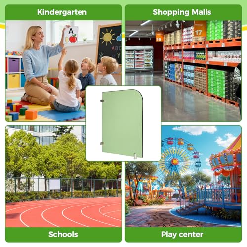 Partición de inodoro infantil verde: panel separador para pared de escuela 7