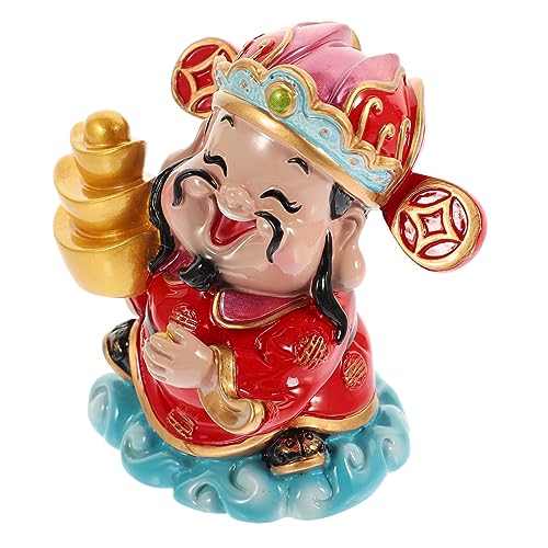 Estatua de Feng Shui, 4 piezas de adornos de dios de la riqueza, decoración del coche, mesa de comedor, centros de mesa, adorno de coche, adorno de dios chino, figura de porsperidad de riqueza, regalo