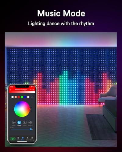 Image of Lumary Smart Curtain Lights 6.9 x 5 FT, 540 LEDs, DIY Color, Timer, IP65