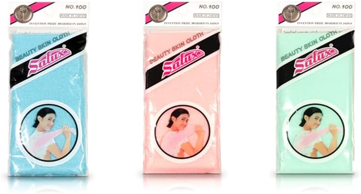 Salux Bath Towel Blue Peach Green 3 Count Pack