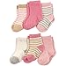 Touched by Nature Baby Organic Cotton Socks, Girl Stripes, 0-6 Months