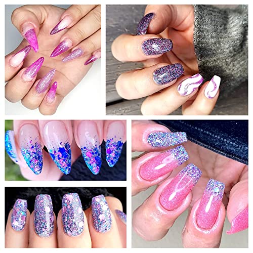 Chunky Glitter Fine Glitter And Flakes Mix, Tufusiur 20 Jars Holographic Glitter For Nail Art, Body Face Eye Hair Glitter For Euphoria Makeup Eyeshadow Resin Crafts Slime For Accessories Supplies #TOP3