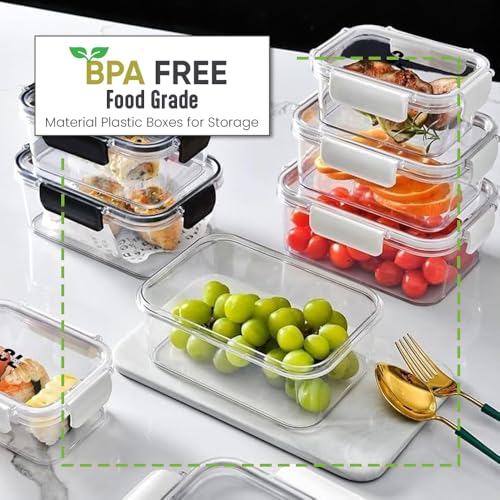 Image of Fridge Storage Container (300 ml / 900 ml / 1600 ml) | BPA Free Plastic Refrigerator Organizer Boxes | Freezer Safe Kitchen Storage Box for Vegetables, Fruits, Snacks