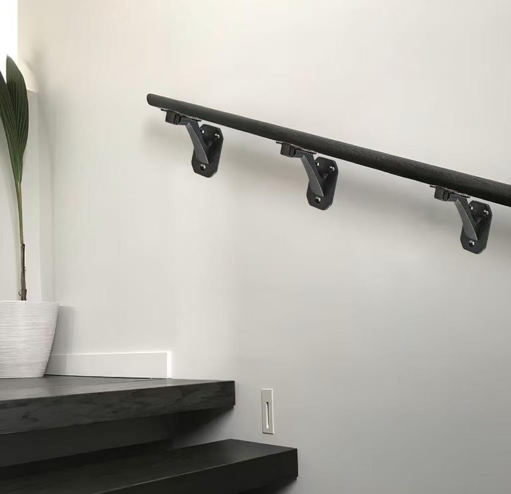 KHTUMEWARE-KH363 Matte Black Handrail Brackets 2-Pack in Matte Black — KHTUMEWARE