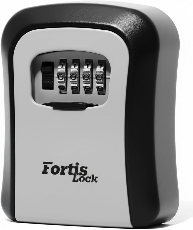 Box for Keys with Code, Wall Mount Combination Key Lock Box, 4-Digit Resettable, Weather-Resistant Outdoor Metal Lockbox, Large Capacity Key Safe