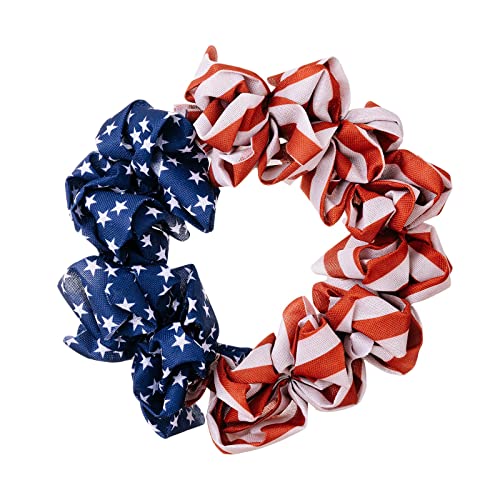 Blmiede New Faux Burlap Independence Day Garland Usa Memorial Day Wreath Door Hanging Patriotic Burlap Garland Fall Topiary (Red, One Size) #TOP6