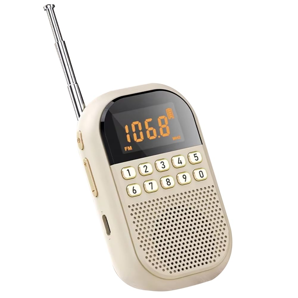Radio de bolsillo para mayores con pantalla LCD grande y altavoz Bluetooth 8