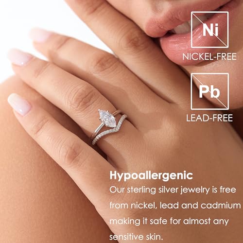 Michooyel S925 1.5ct Marquise Cut 2in1 Engagement Rings For Women Wedding Bands Ring Bridal Set Sterling Silver Promise Ring For Women2