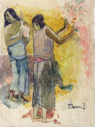 Art mural Deux Figures Paul Gauguin pour créer un salon vintage chaleureux