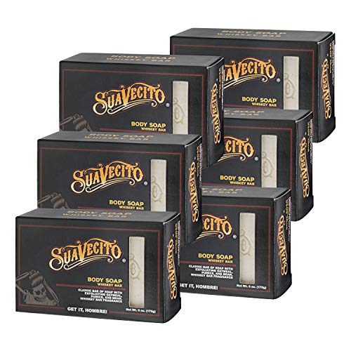 Suavecito Body & Hand Soap - Moisturizing With Masculine Whiskey Bar Fragrance 6 oz 6 Bars