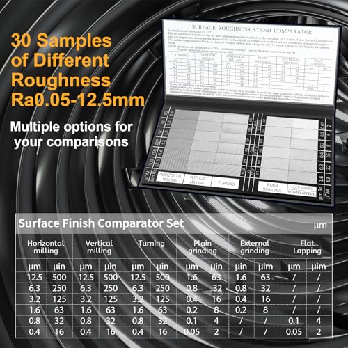 Image of 30PCS Surface Roughness Comparator,Surface Finish Comparator Set,Roughness Test Block Ra0.05-12.5mm Microfinish Comparator for Machinery Manufacturing Lathe Teaching