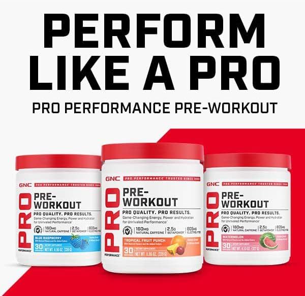 GNC Pro Performance Pre Workout Powder for Men and Women, Energy, Hydration, and Focus, Sugar Free, Gluten Free, Performance Supplement, Watermelon, 30 Servings image 3 of 8 B0D5MMC4FP