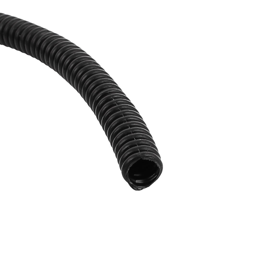 uxcell 4 M 5 x 7 mm PVC Flexible Corrugated Conduit Tube for Garden,Office Black