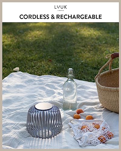 LUUK LIFESTYLE Small LED Solar lamp in Minimalist cage Design, Outdoor Table lamp with Light Effects, Fast Charging, Wireless - Image 4