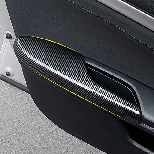 Image of Inner Door Armrest Cover Decals for Honda Civic 2016 2017 2018 2019 2020 2021 10th Gen Accessories ABS Carbon Fiber Stickers, NOT for Coupe Model