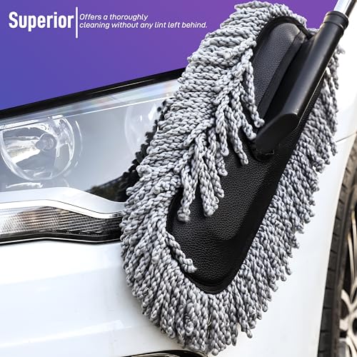 Image of iWagon- Super Soft Car Cleaning Multipurpose Car Cleaner Brush Exterior and Interior Extendable Handle for Cleaning