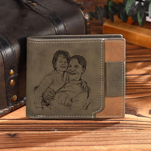 Personalized Leather Fist Wallet for Dad Customizable with 2-7 Names Engraved with Gift Photo Father's Day Gift for Father, Husband4