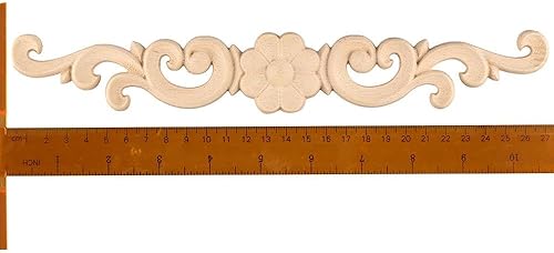 Miniatura 8 de Apliques de madera tallada onlays, decoración de superposiciones de tallas largas, adornos de calcomanías con incrustaciones de roseta para cajones,