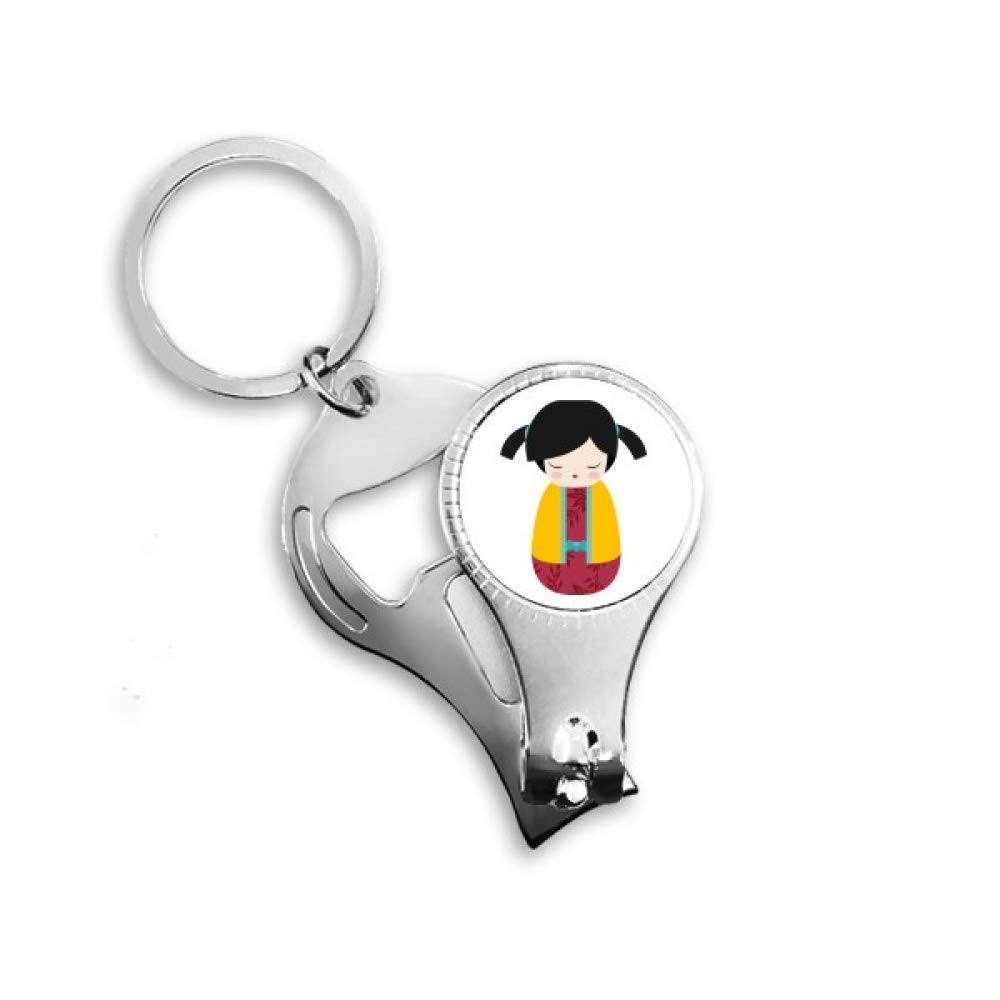 Décapsuleur porte-clé poupée japonaise et attache tétine pour vos sorties