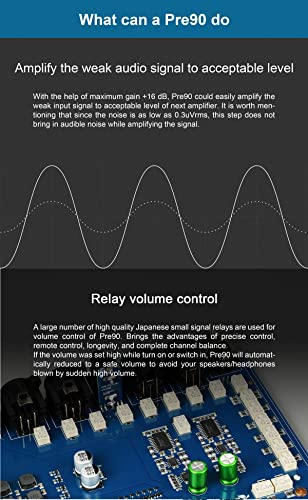 Image of Topping PRE90 Preamplifier Hi-Res Audio NFCA Modules RCA Balanced XLR Output for D90III A90D EXT90 Audio DAC with Remote Control (Silver)