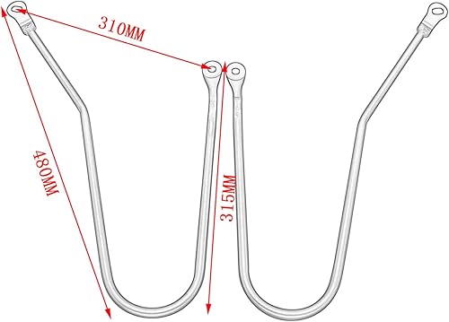Miniatura 2 de Motaux - Barras de soporte para alforjas Motaux para Triumph Bonneville T100 T120 2016-2023, negro mate