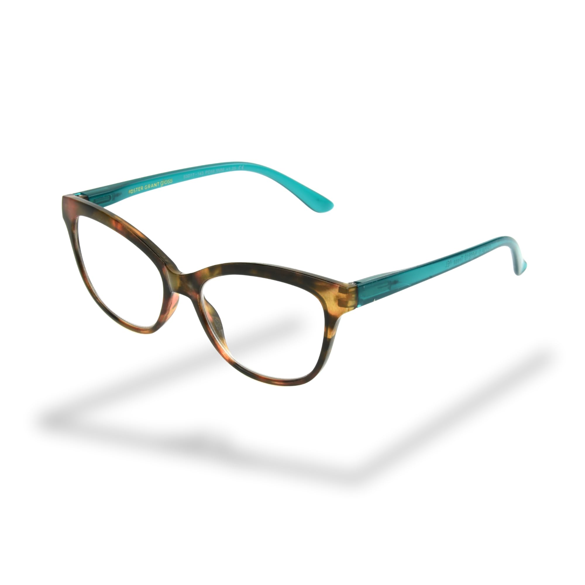 Foster Grant Danube Reading Glasses for Women – Cat Eye Frame in Fashion Design (Lens Width 53 mm, Bridge Width 17 mm) with Spring Hinges, Scratch-Resistant Lenses & Protective Case