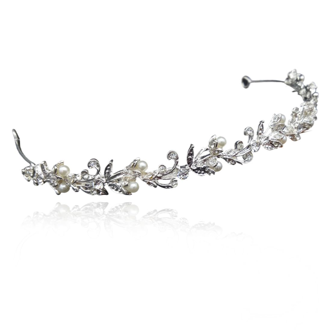 Diademas con Diamantes de Imitación Perla, Diadema para Novia, Diademas para el Pelo con Diamantes de Imitación para Mujer, Tocado Nupcial, Accesorios Nupciales, para Bodas, Fiestas