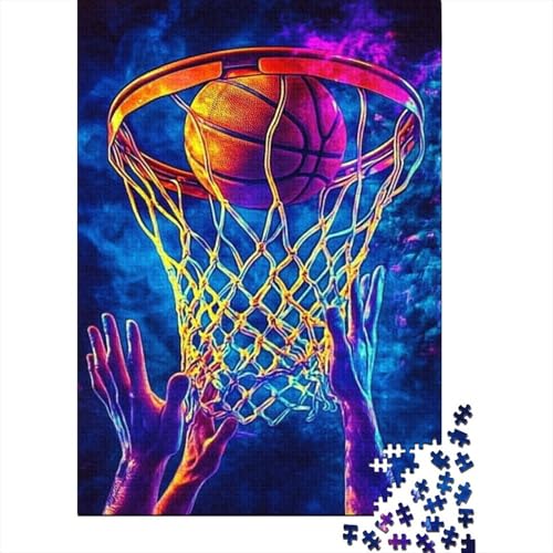 Aro de Baloncesto Puzzle de 1000 Piezas Papel Puzzle para Adultos Iluminación Nocturna Relajación Decoración Hogar Regalo 70x50cm/1000pcs