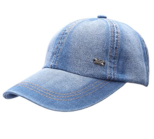 Leoodo Herren Damen Military Army Stil Cap aus Baumwolle verstellbare Sonnen Kappe für Wandern und Sport, Mütze Farbe 2020:Jeans Blue