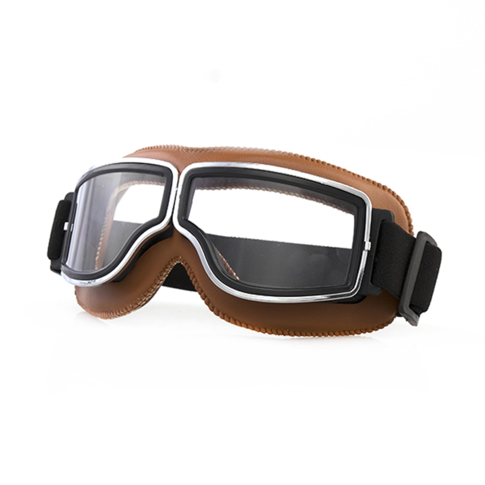 HONPOLO Windproof Glasses Retro Harley Motorcycle Goggles Full Helmet Goggles Locomotive Tram Riding Dustproof Sunscreen Windproof Sand Glasses, Uv Protection Scratch-Resistant