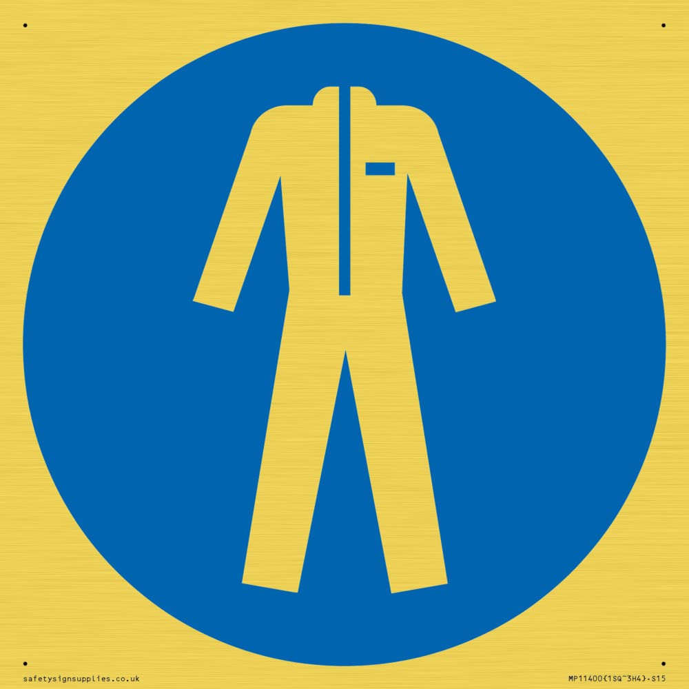 Mandatory: Wear protective clothing Sign - 150x150mm - S15