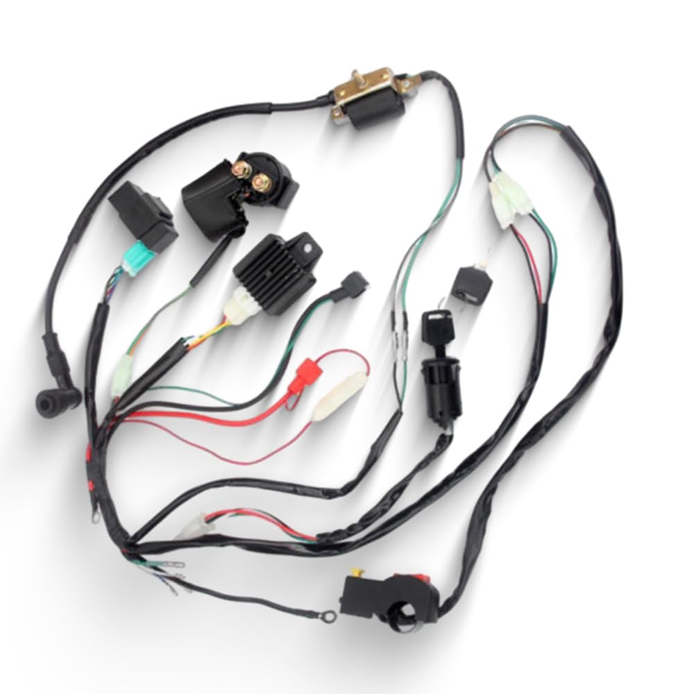 Cablaggio elettrico completo Sistema di accensione CDI per 50cc, 70cc, 90cc, 110cc, 125cc Quad Bike, Pit Bike, Dune Buggy, Kit di sostituzione
