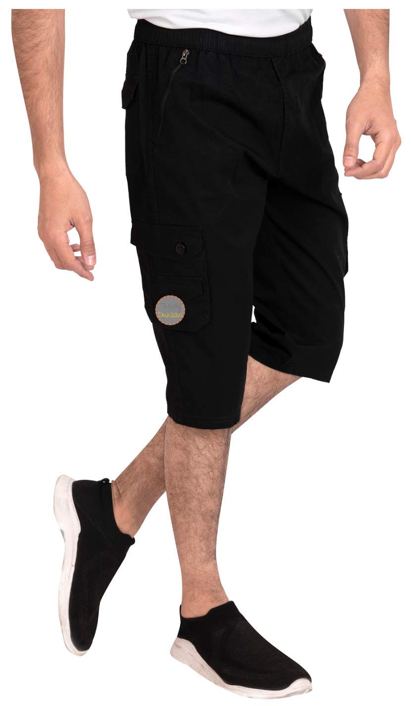 trendy dukaan Men's Regular Shorts Capris_Black_42-44 Waist, XXXXXX-Large-picture-26