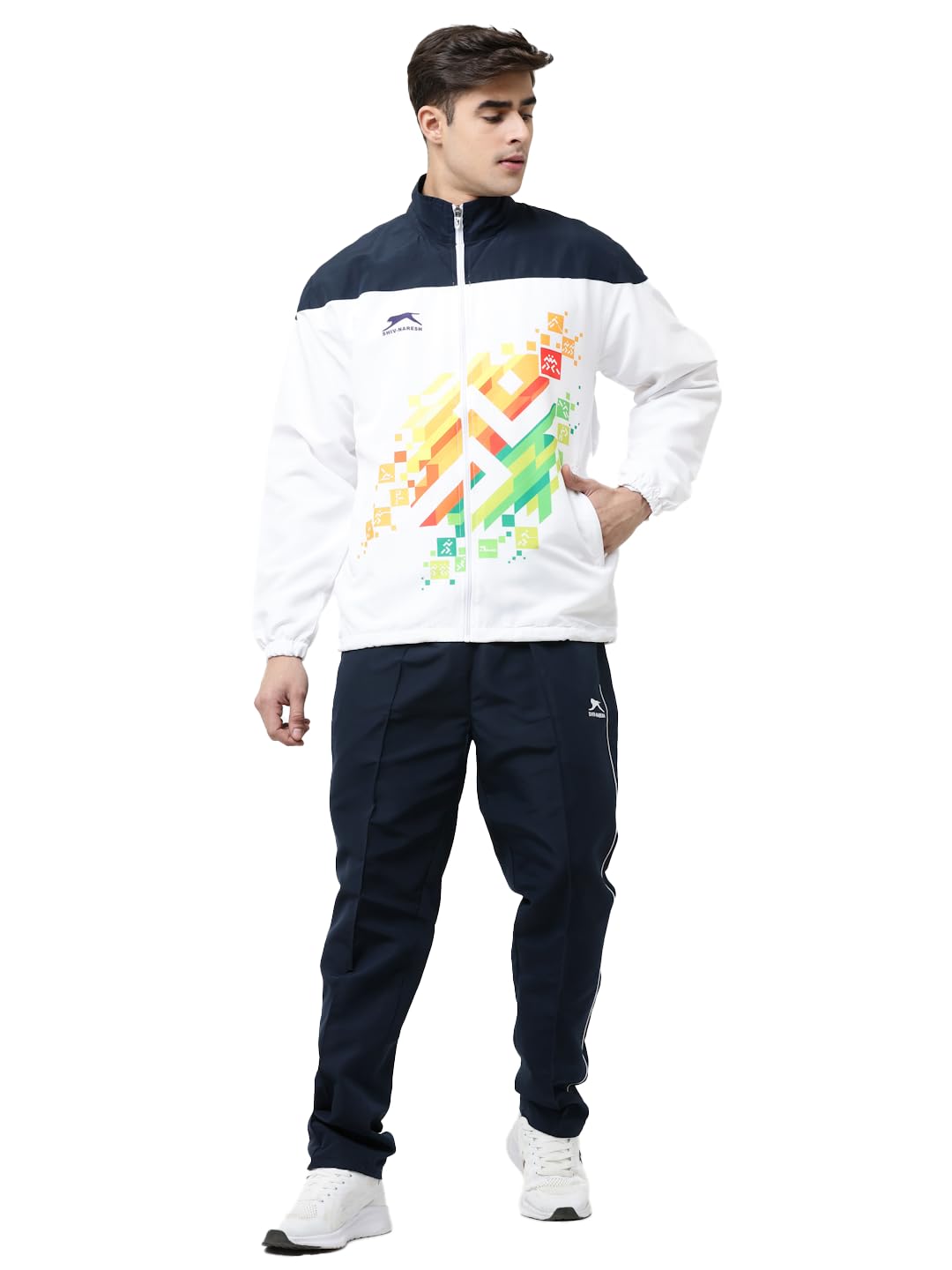 SHIV NARESHMens 974_NAVY/WHITE/ORANGE/GREEN Track Suit (pack of 2)