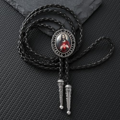 Image of Jeilwiy Bolo Tie for Men Western Cowboy Gothic Bolo Tie Necklace Halloween