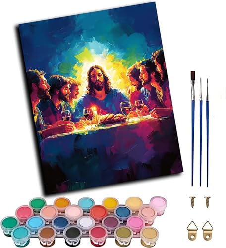 Kit canevas complet La Cène 50x70cm à offrir en cadeau créatif