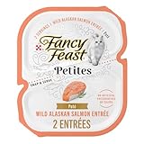 Purina Fancy Feast Petites Wild Alaskan Salmon Entrée Gourmet Wet Cat Food Pate - (Pack of 12) 2.8 oz. Tubs