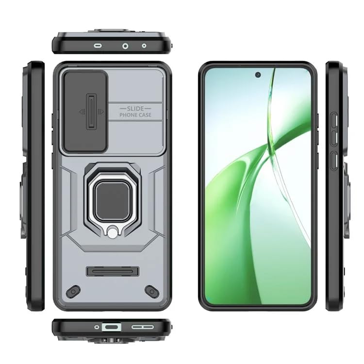 Image of Glaxx Heavy Duty Armor Back Case Cover for Oneplus Nord CE 4 5G - Magnetic Kickstand Ring with Camera Shutter Protection, Rugged Bumper Hard Back Cover for Oneplus Nord CE 4 5G (PC & TPU|Silver)
