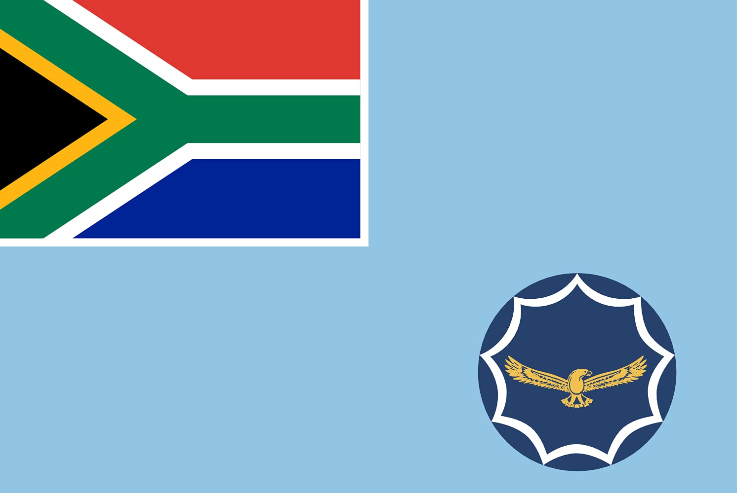 Drapeau Air Force sud-africaine grand modèle pour décoration de salon thématique