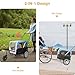YPDOPORA 2-in-1 Pet Bike Trailer and Jogging Stroller with Removable Plastic Rain Cover and Quick Release Hook, Folds for Easy Storage and Transport, Space Saving,Yellow