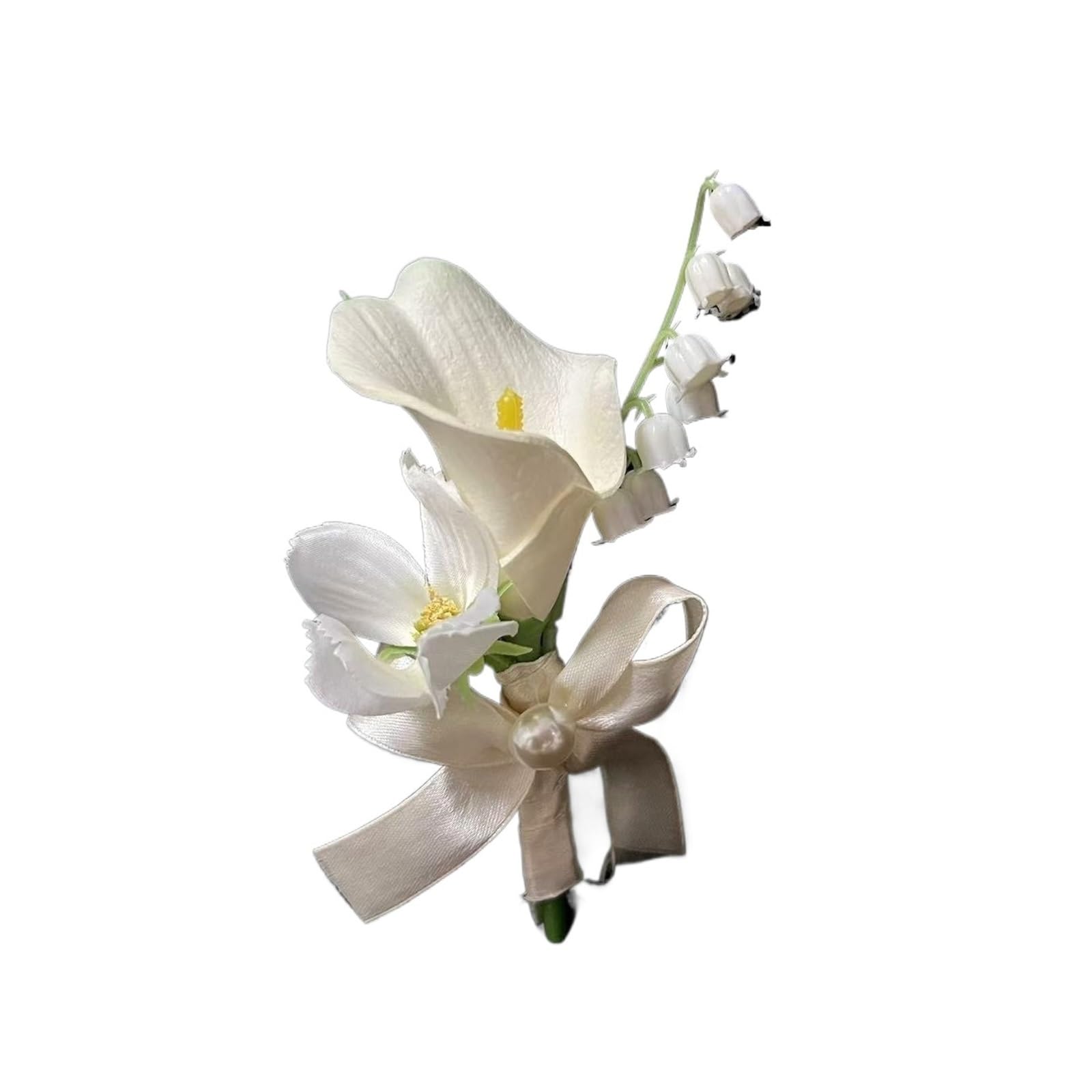 LuoAXINN Artificial Wedding Bouquet Floral Bridal Bouquet Artificial Calla Lilies Tulip Flowers, Bridesmaid with Wedding Ceremony Decor(Color 5 12cm)