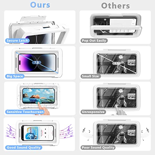 image for URROY Shower Phone Holder Waterproof, 360° Rotation Shower Phone Case