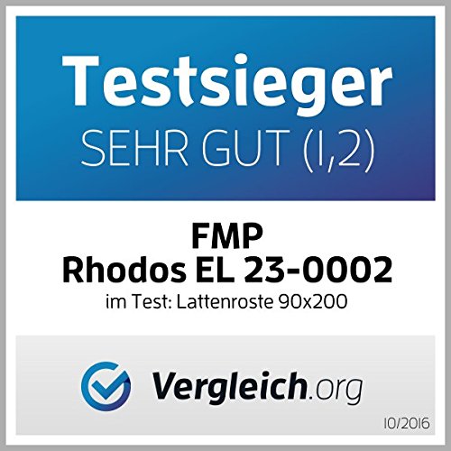 Foto von FMP Matratzenmanufaktur 7 Zonen Lattenrost Rhodos® EL | Kopf- und Fußteil elektrisch verstellbar | fertig montiert |44 Leisten | Notabsenkung | TÜV GS | Mittelgurt | 90x200 cm