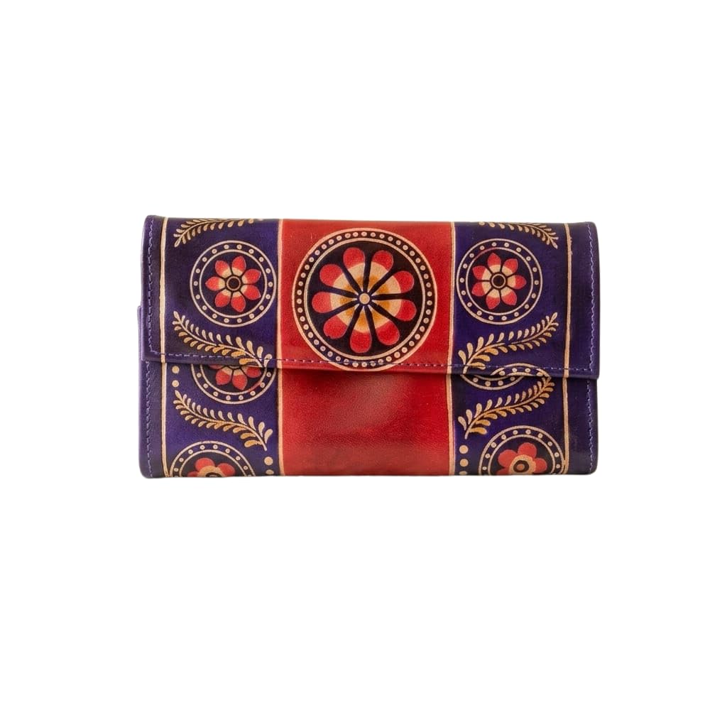 silkykraftz Handmade Genuine Leather Shantiniketan Clutch Bag Purse For Girls and Women-picture-45
